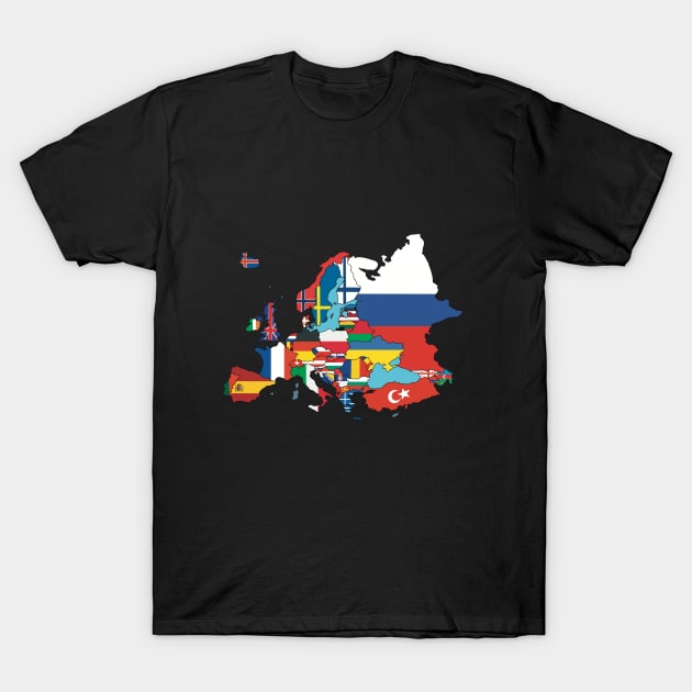 Map of Europe T-Shirt by TooPar